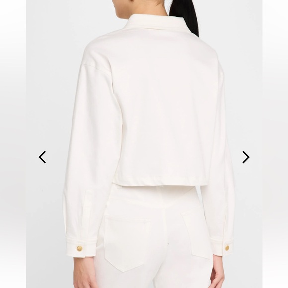 NWT $348 Kobi Halperin Teagan Denim White Jacket Size S Cropped Brooch - Picture 4 of 13